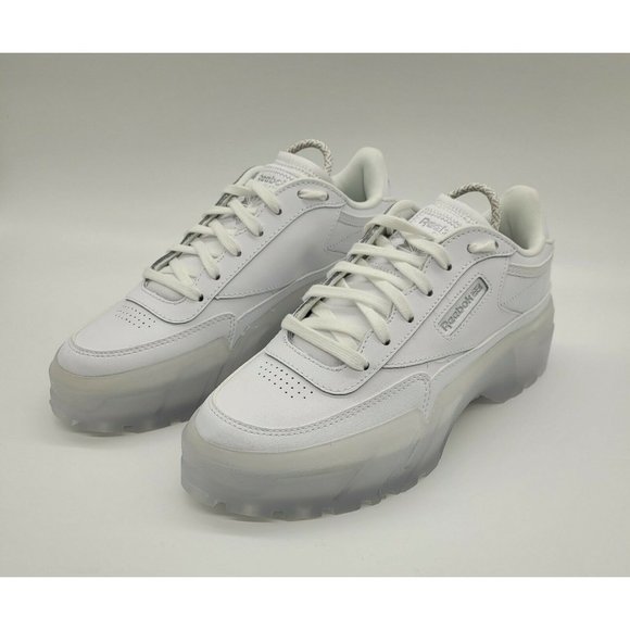 Reebok x Cardi B Club C Junior Size 5.5Y 'Triple White' GX5098 - Picture 3 of 8